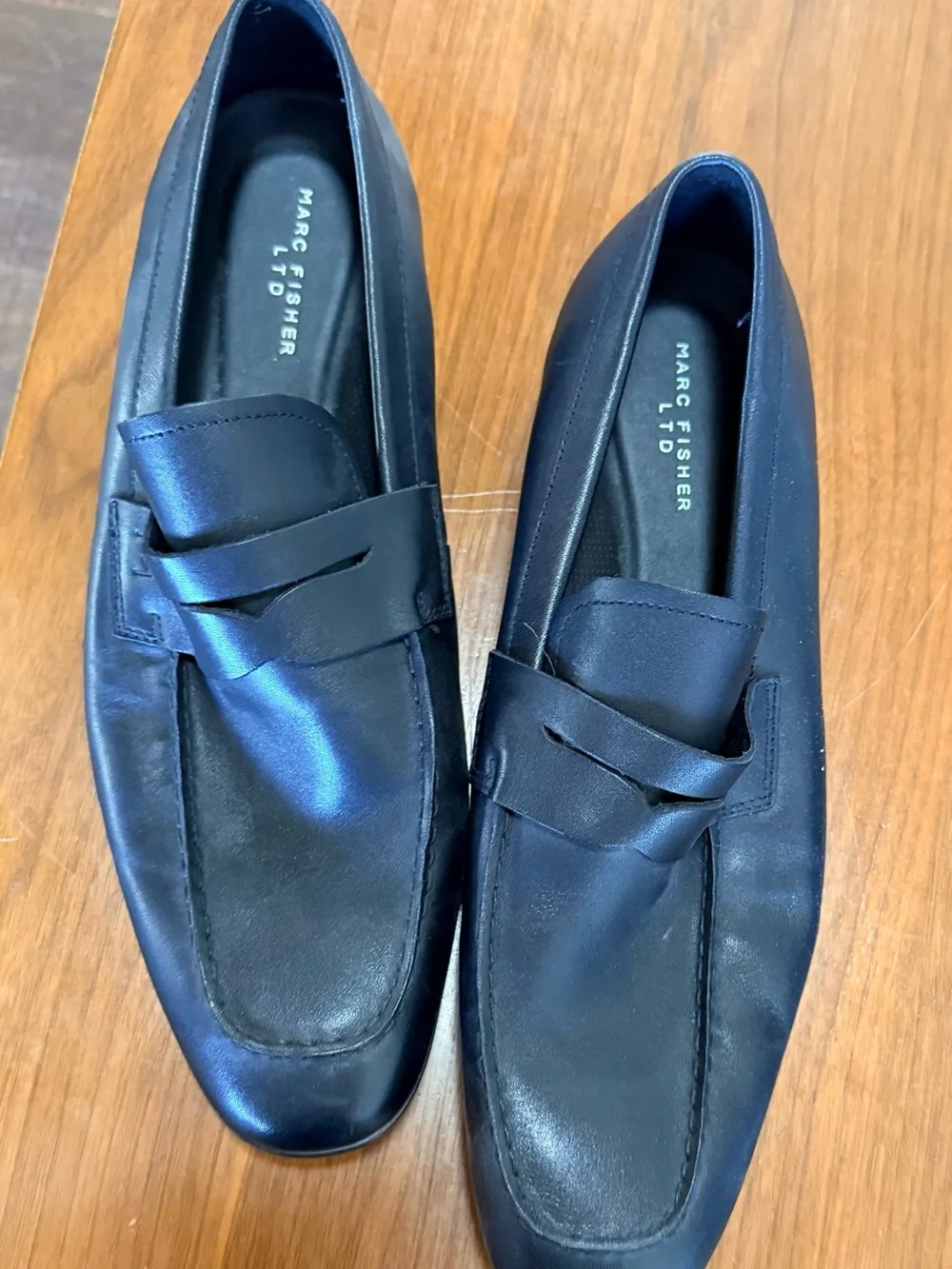 Marc Fisher Men's Black Leather Loafers